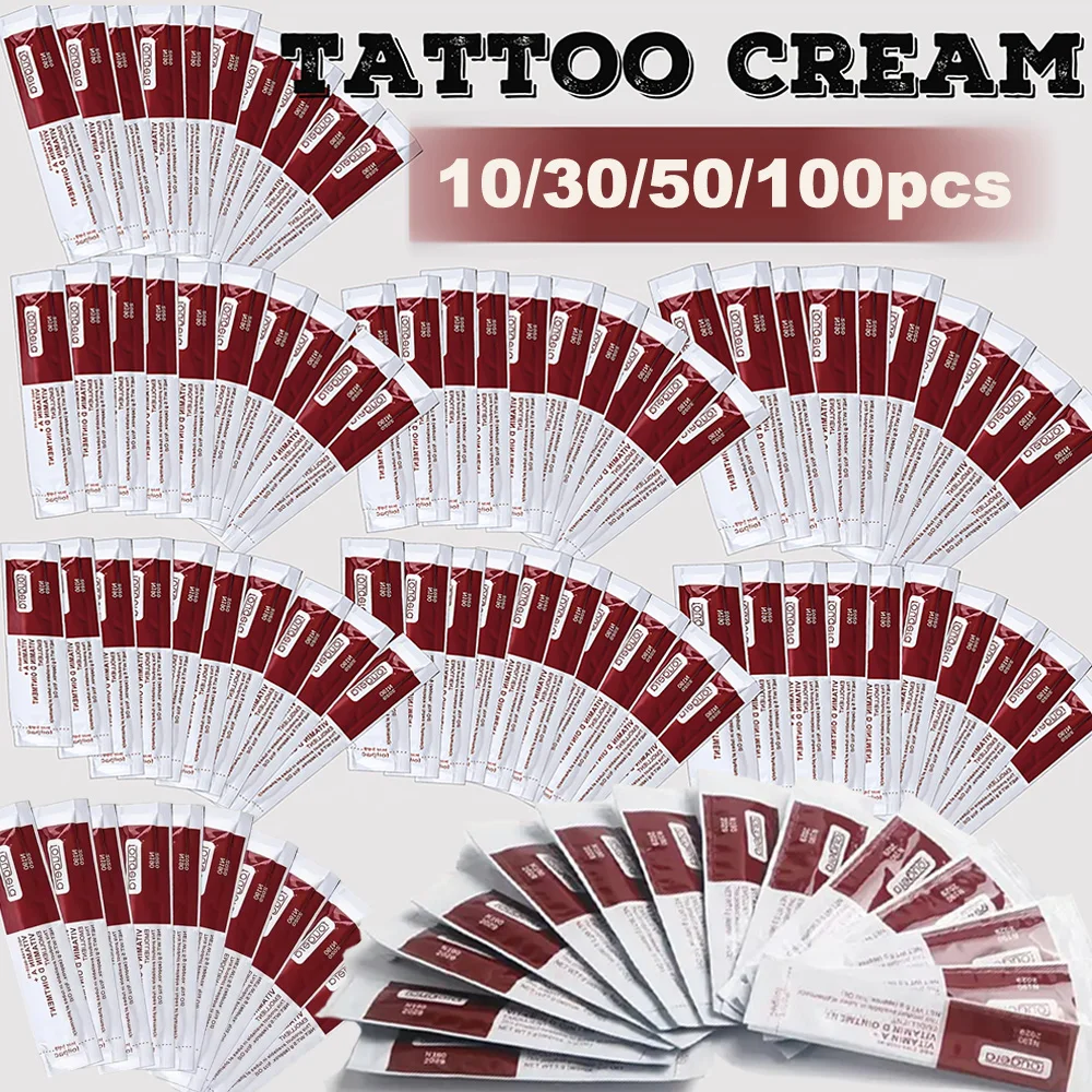 

100/50/10 шт., крем для ухода за татуировками, витамин A & D, мазь для татуировок, ремонтный гель, восстанавливающий крем для ухода за татуировками, аксессуары