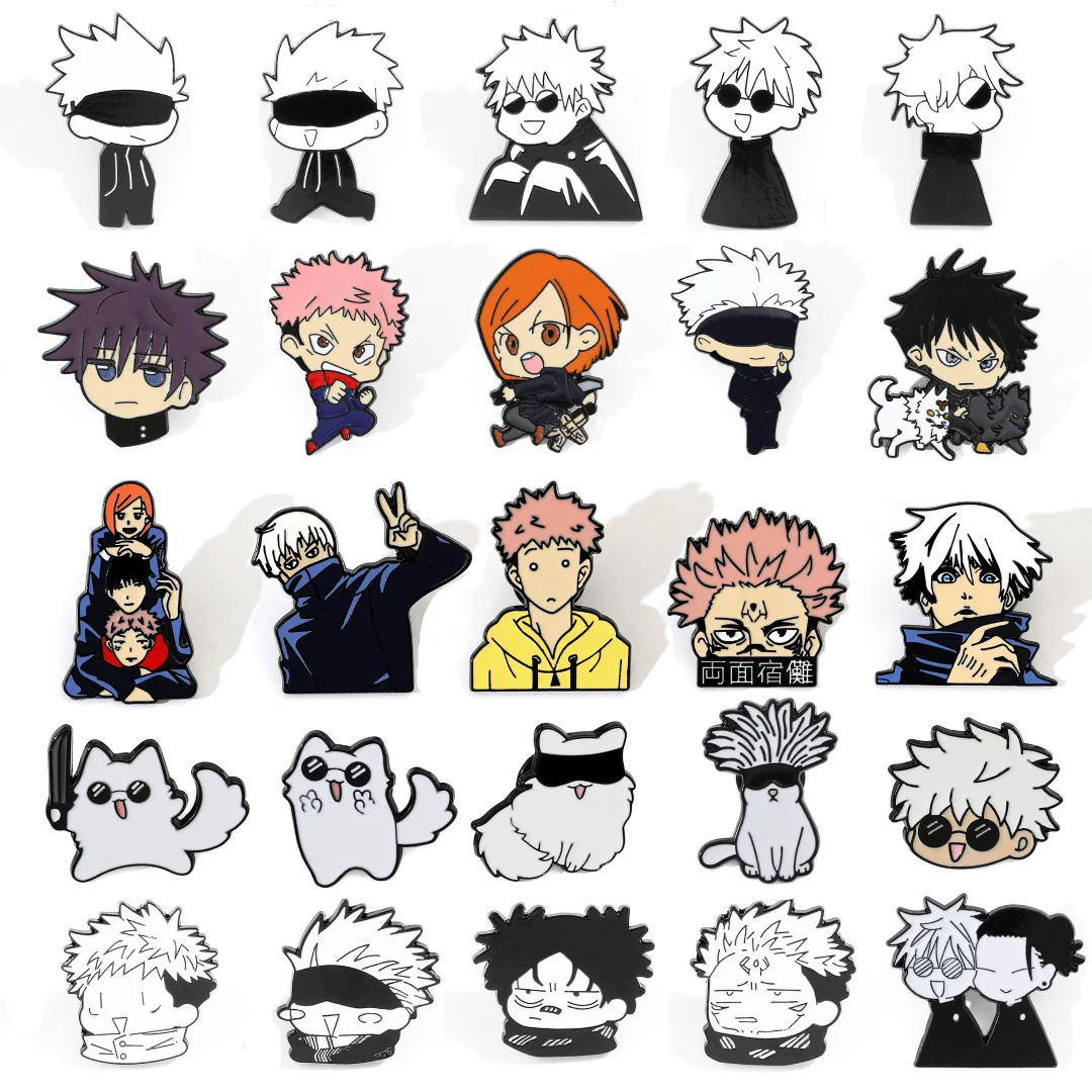 Gojo Satoru Cats Enamel Pin Kawaii Anime Role Eye Mask Cute Manga Brooches Badge Anime Accessories For Backpack