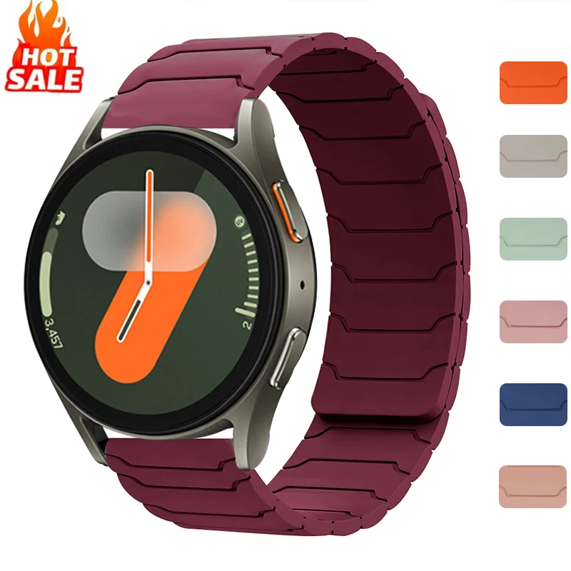

20mm Magnetic Band For Samsung Galaxy Watch 7 6 5 4 3 Silicone Loop 22mm Strap For Huawei Watch GT5/4/3Pro 46mm Ultimate Correa
