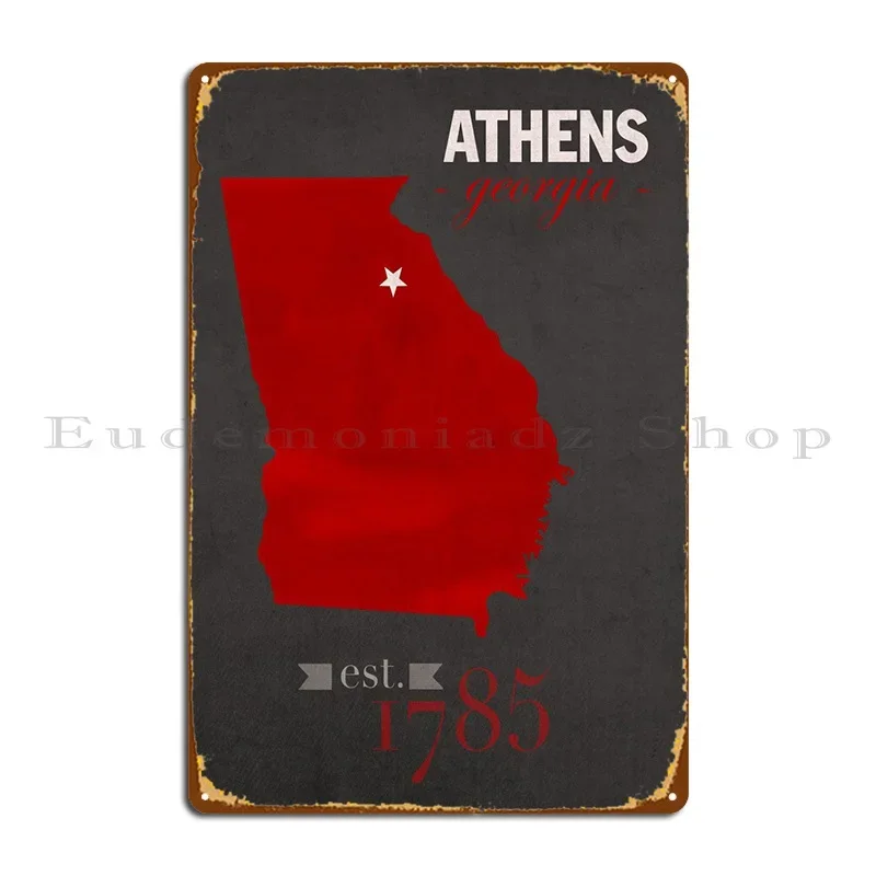 University Of Georgia Metal Sign Wall Mural Kitchen Personalized Kitchen Funny Tin Sign Poster