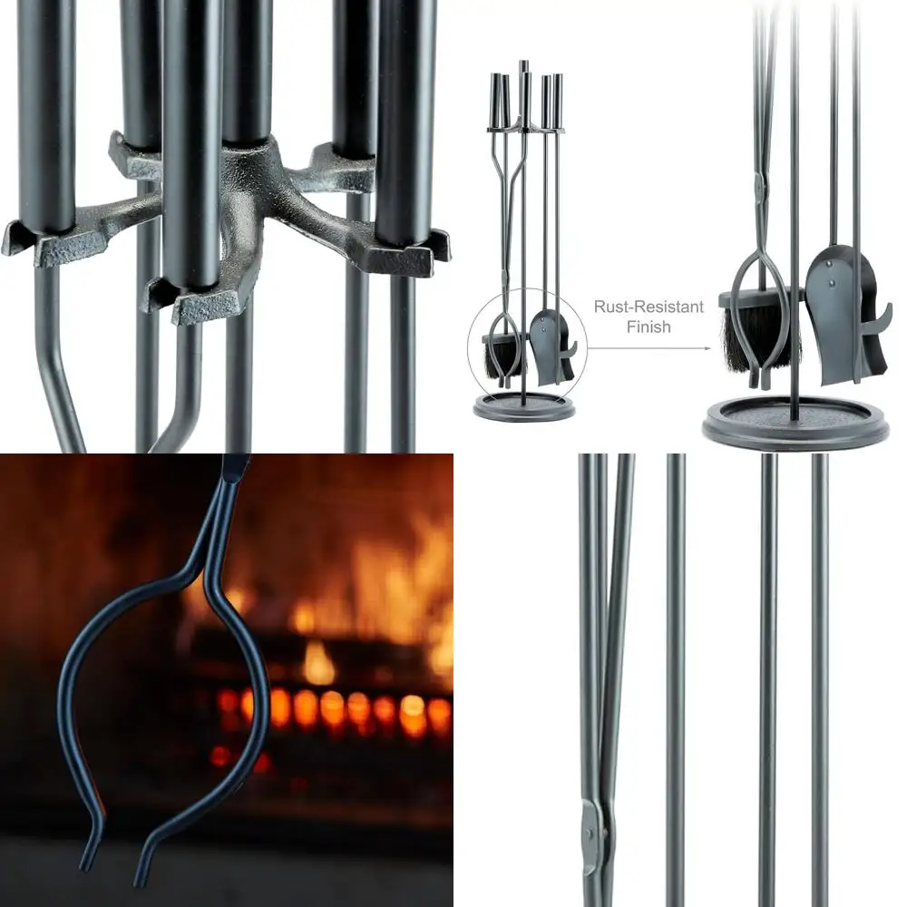 

5-Piece Black Fireplace Tool Set - UniFlame Collection (Model F-1070)