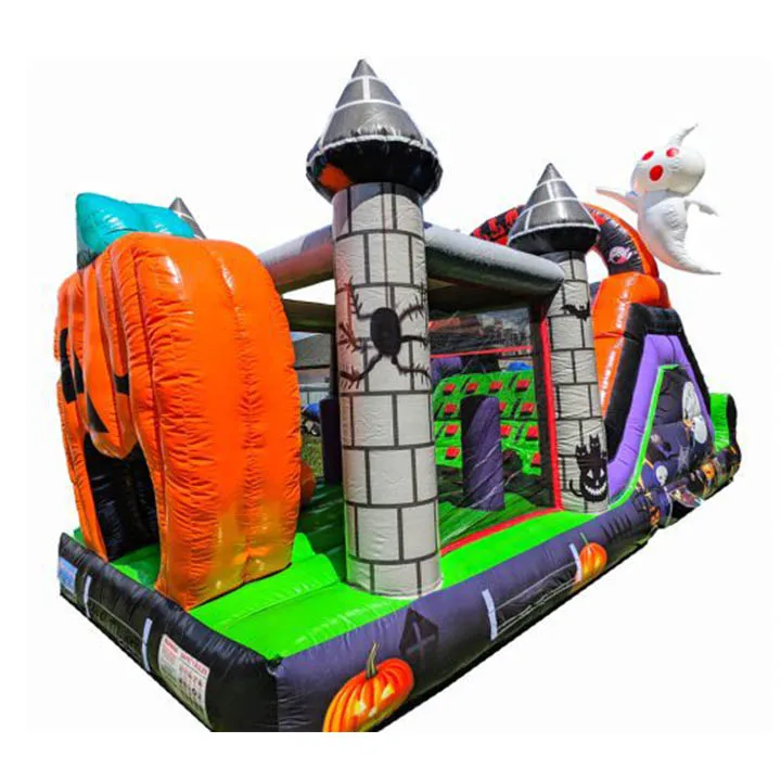 Commercial 23ft inflatable Halloween Obstacle Course with Slide