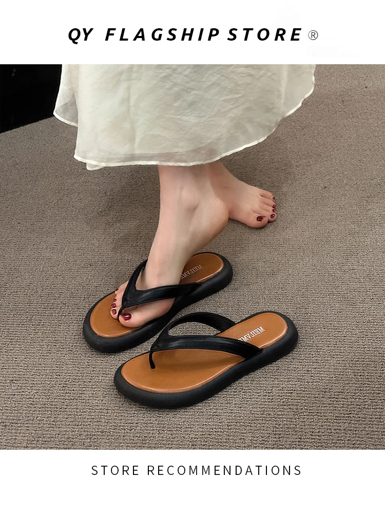 

Женские летние повседневные сандалии на плоской подошве, шлепанцы без шнуровки, пляжная одежда, удобная прогулочная резина, подошва из искусственной кожи