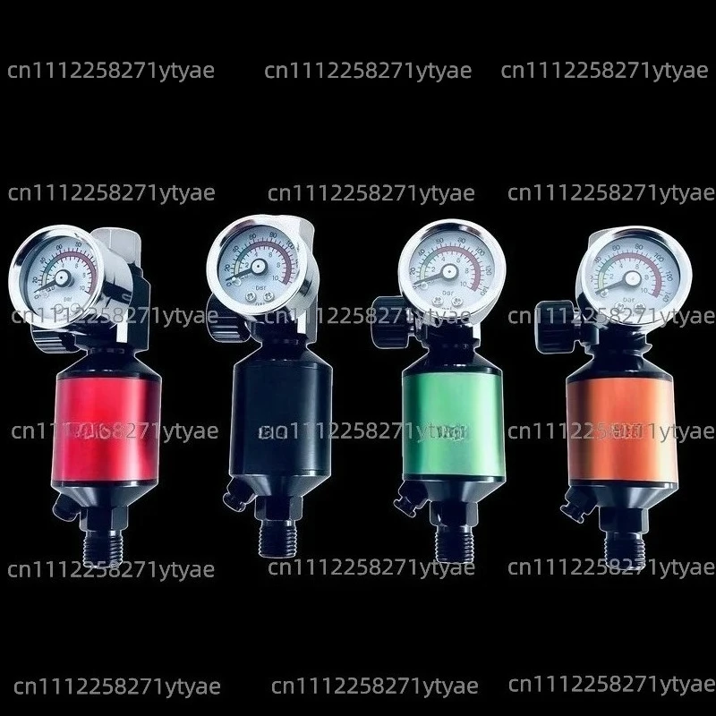 High Precision Aluminum Air Pressure Regulator Pressure Gauge 0.5 Micron Filter, External Thread, for Spray Pneumatic Tool