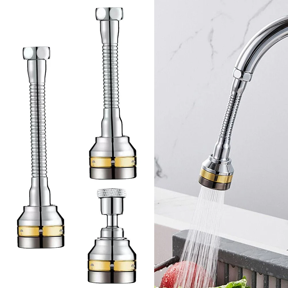 360° Faucet Extender Stainless Steel Tube Bendable Kitchen Sink Flexible Tap Spray Head Attachment Faucet Showerhead Aerator