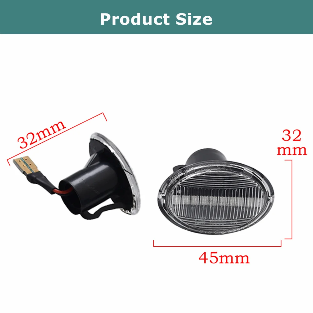 2X LED-Seitenmarkierungsleuchte Blinkleuchte Klar für FIAT 4S 63 3P NUOVA 500 ABARTH Ford KA DESDE Lancia YPSILON Maserati – Detail 13