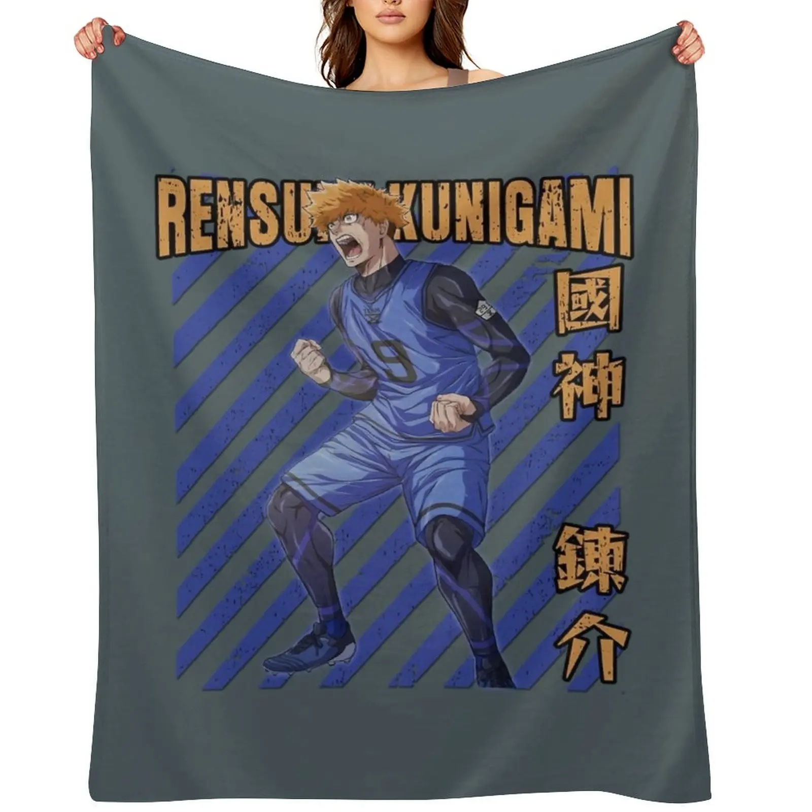 

Rensuke Kunigami Blue Lock Anime Throw Blanket Sofa Throw Bed Fashionable Flannels sofa bed Blankets