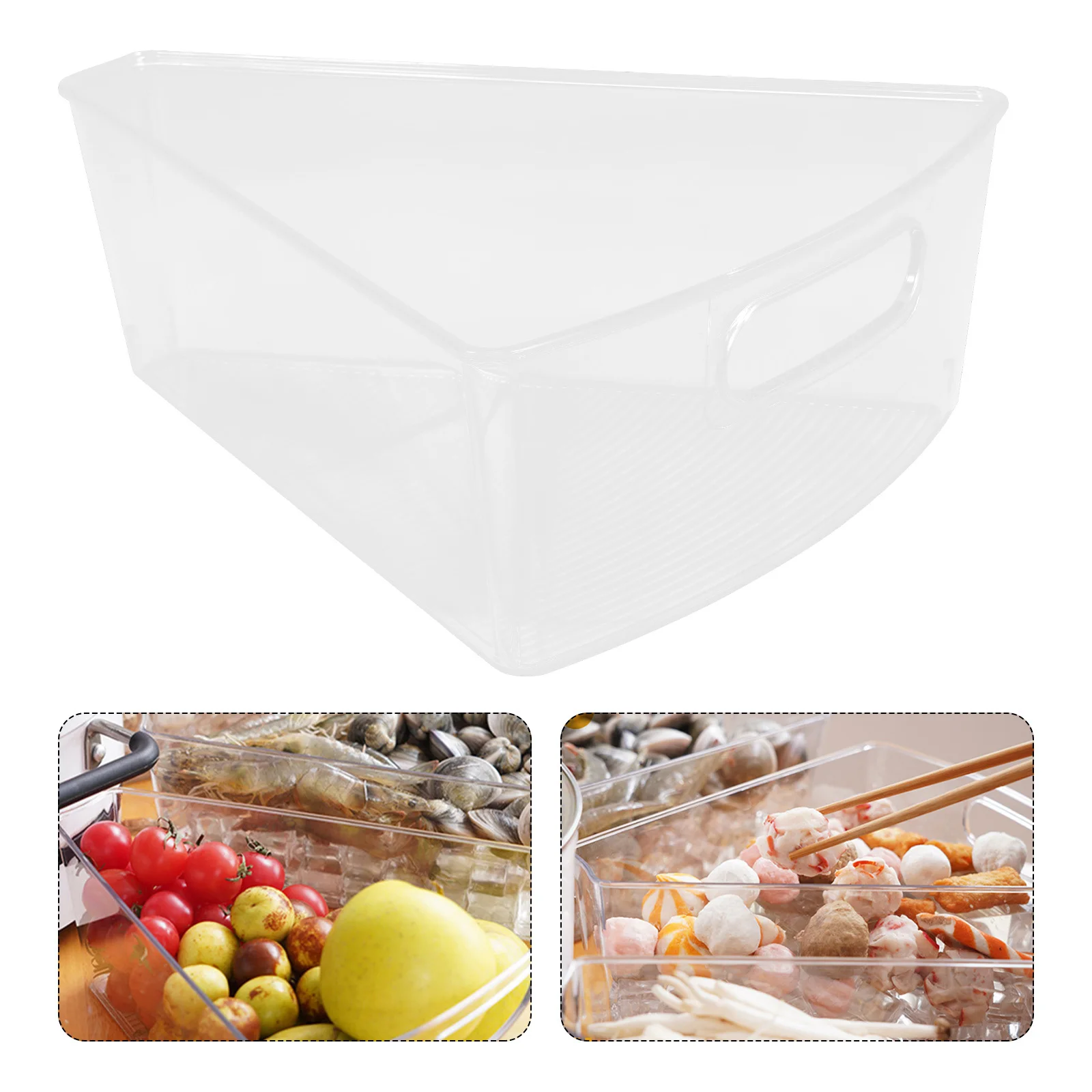 

Transparent Pet Vegetable Holder Side Dish Storage Box Dried Fruit Serving Tray Kitchen Pantry Organizer Snack Container