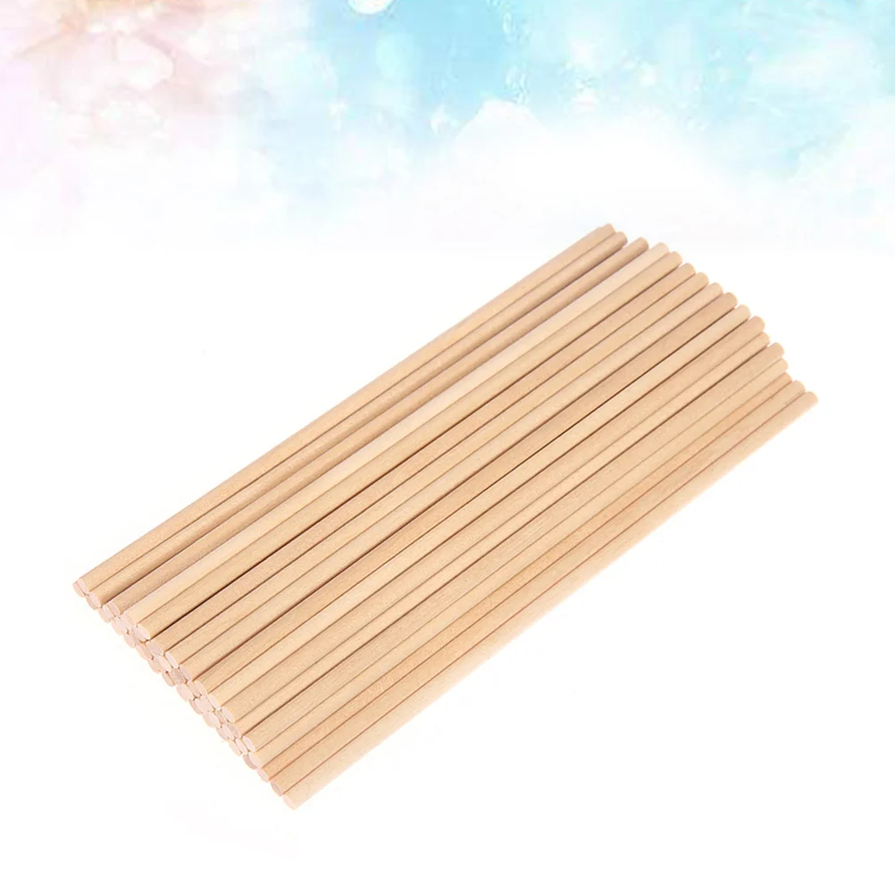 100 Pcs Model-building Materials Wooden Sticks Mini Smooth Surface Dowel Rods Craft Accessory Round