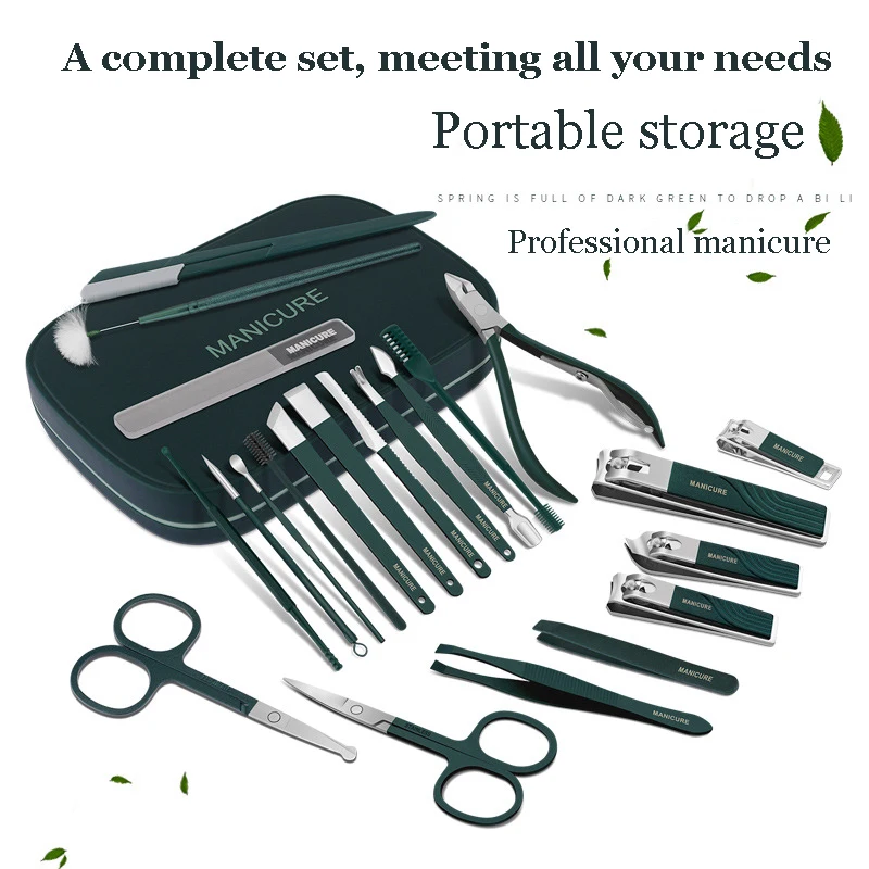 Nail clipper set, dead skin eagle-beak pliers, stainless steel manicure and pedicure tool kit, complete manicure set