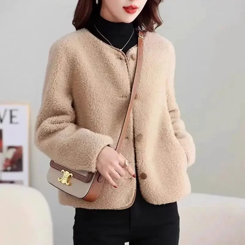 Solid Color Jacket for Women Loose Winter 2025 Coats Woman Youthful Korean Reviews Clothes Vintage New in Outerwears Style Great