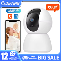 3MP WIFI Mini Camera Tuya Smart Life APP Baby Monitor Motion Detection Indoor Security PTZ Camera Surveillance Network Camera