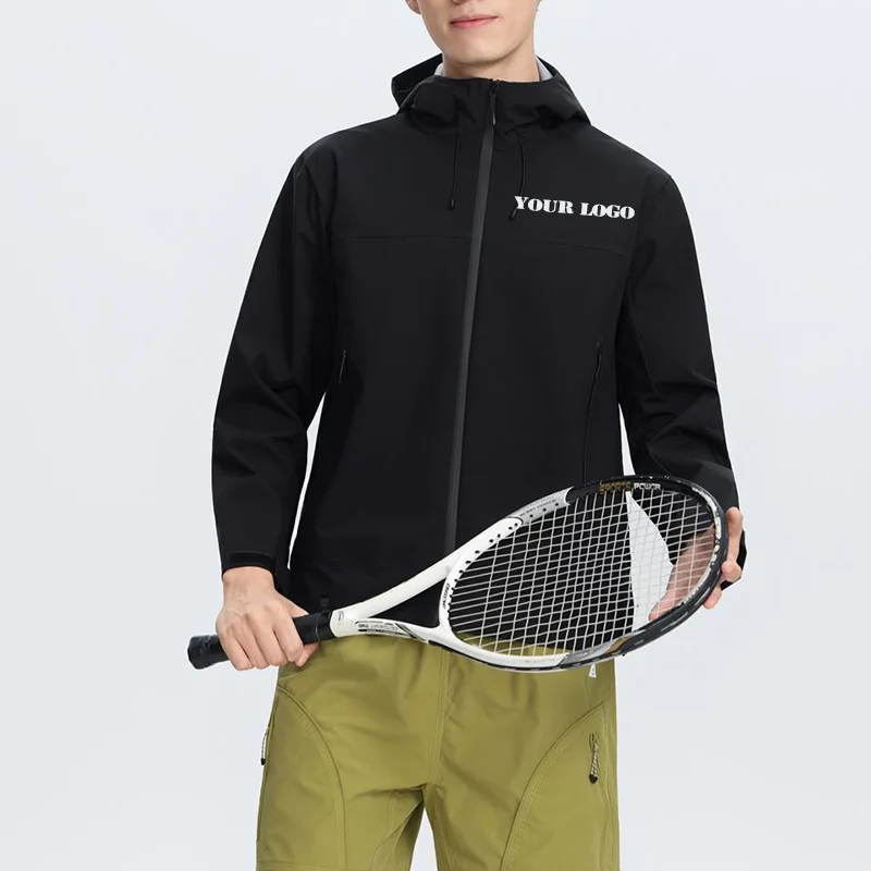 Customizable Lightweight Hardshell Jacket With Hood, Waterproof Windbreaker For Outdoor Sports Ls-5188