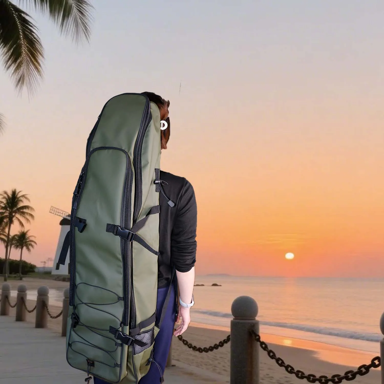 45L wasserdichter Tauchrucksack, Unisex-Tauchflossen-Tasche, aus wasserdichtem Stoff, geeignet zum Schnorcheln, Flossen, Masken und Ausrüstung – Detail 5