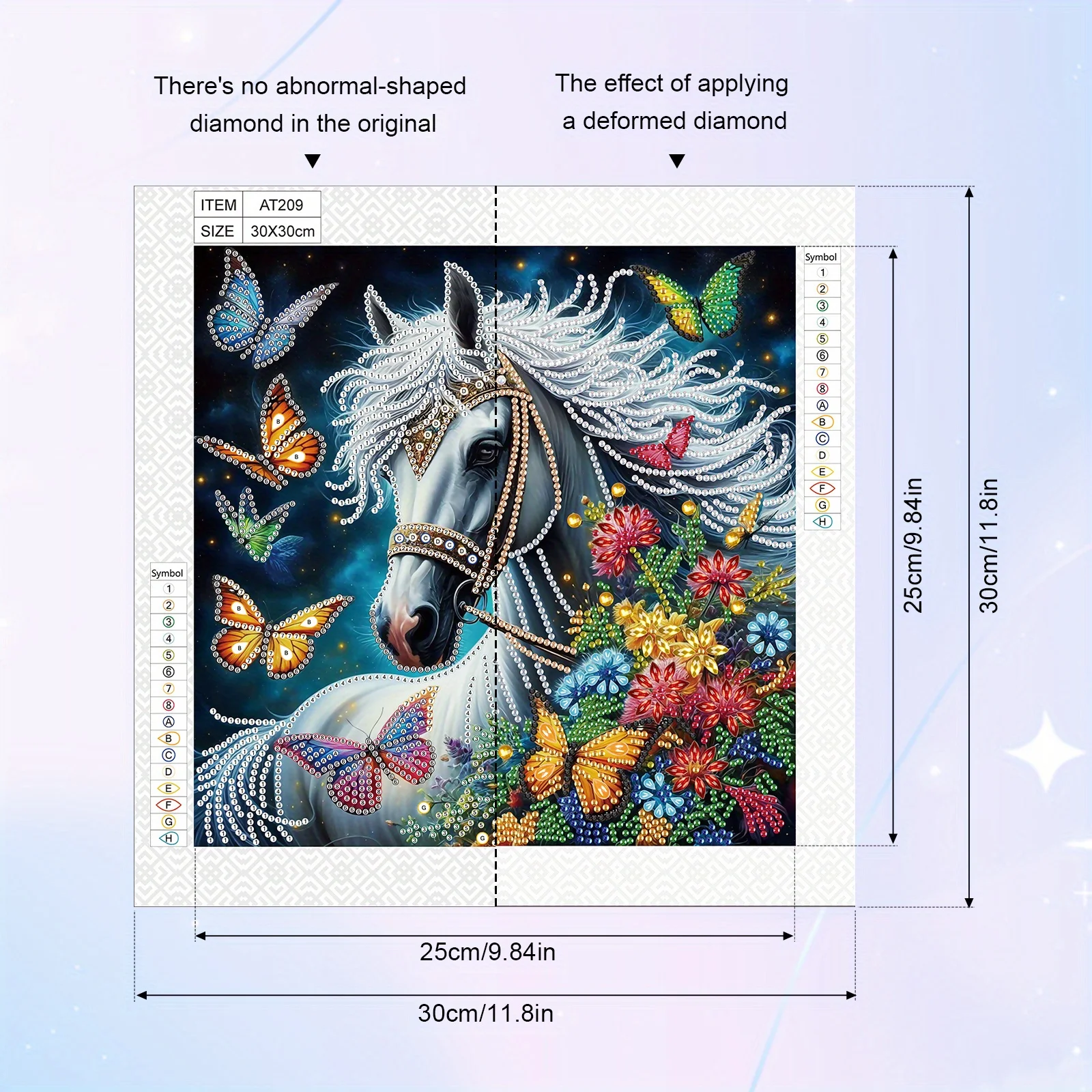 DIY Horse and Flower 5D Special Shape Diamond Art Kits for Beginners,Diamond Art Painting Kits for Home Wall Decoration Gift