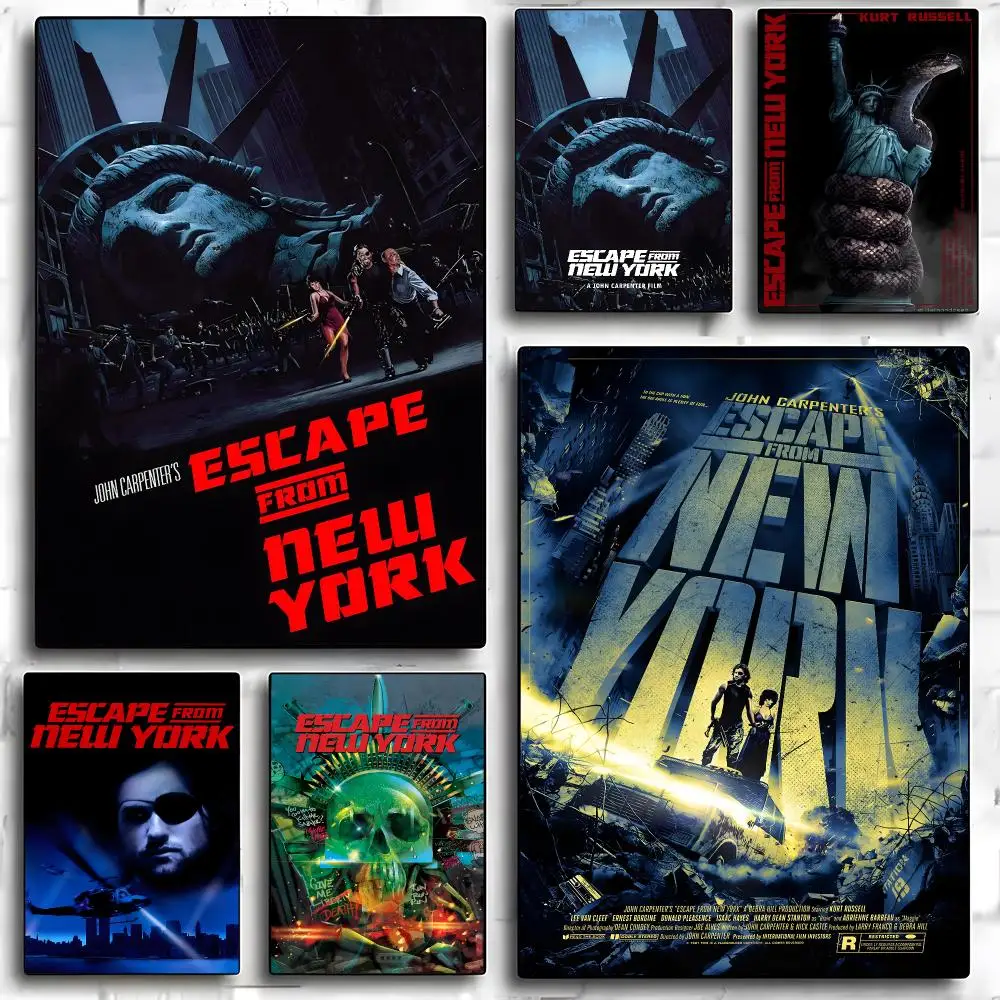 Movies E-Escape From New York Poster HD Art Sticky Wall Room Decor Home Waterproof Home Living Bar Aesthetic Decoration