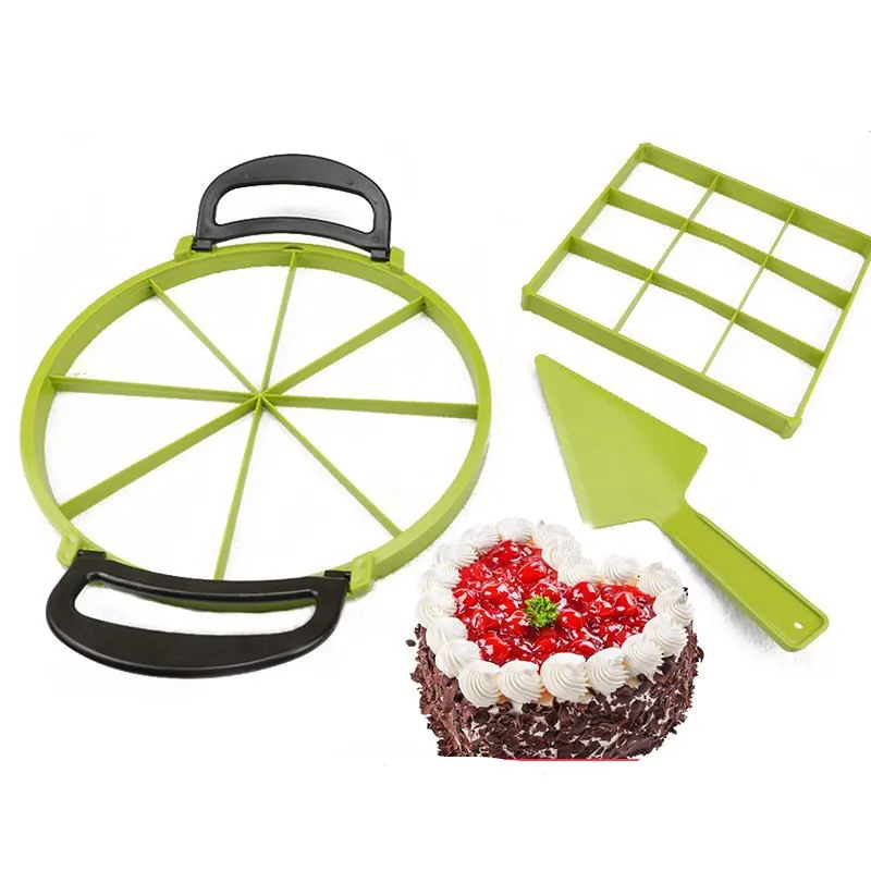 Practical Round Cake Pie Slicer 10/12 Cake Dividers Sheet Guide Cutter Server Bread Slice Knife Baking Accessories