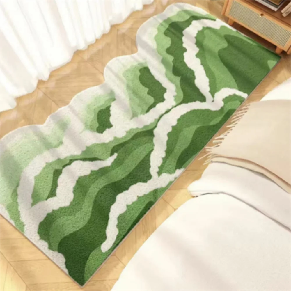 VIKAMA Blue Ocean Wave Pattern Carpet in the Guest Room Corridor Area. Floor mat at the entrance. Beautiful home decoration item