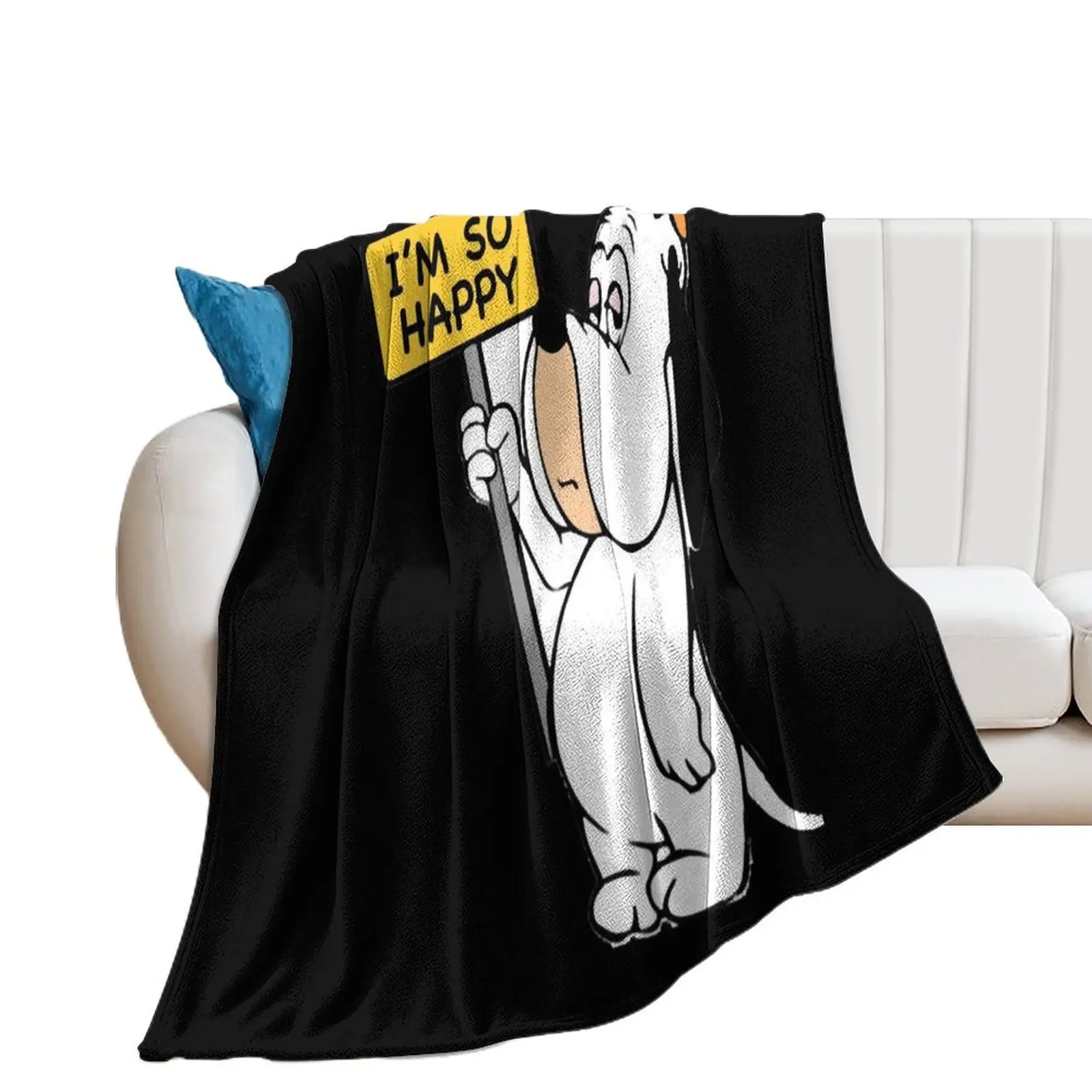 

Funny-happy-dog Throw Blanket Multi-Purpose Beautifuls Retros Comforter Blankets