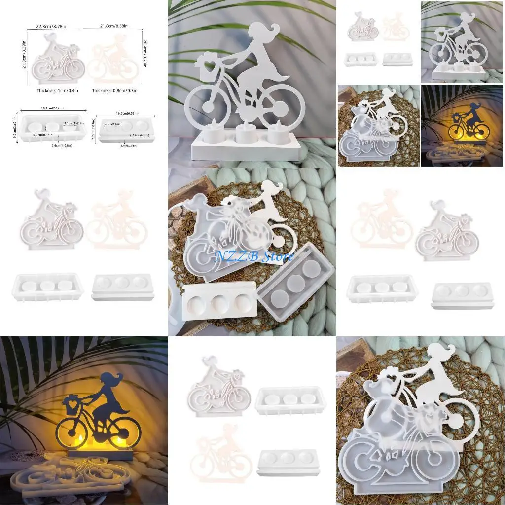 

T21F формы для чашек для свечей, силиконовые формы для подсвечников, форма для велосипеда и девушки, формы для подсвечников, для