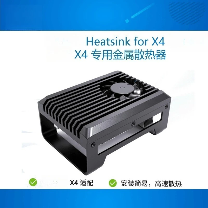 All‑Metal Active‑Cooling Heatsink Radiator Custom‑Fit Accessory For X4 Single‑Board Computer Cooling Use