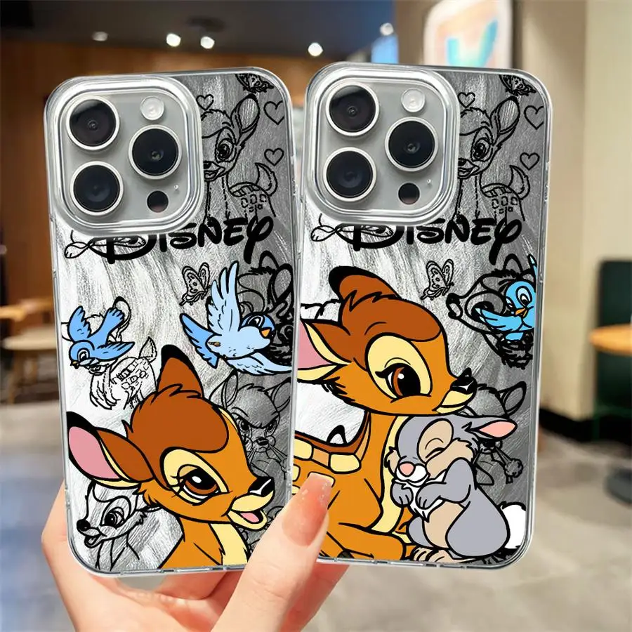 Case for iPhone 13 Pro 14 12 14 Plus 11 16e 15 16 Pro Max Back Phoen Cover Disney Bambi Deer