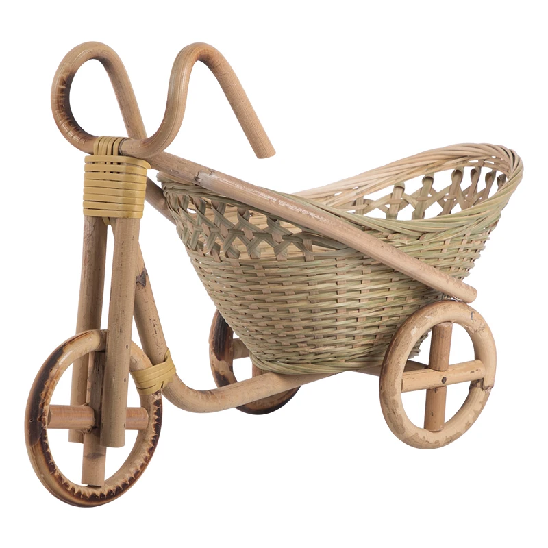 

bamboo handmade woven wicker straw basket rattan for fruit food Bread organizer For kitchen Decorative bicycle gift neatening