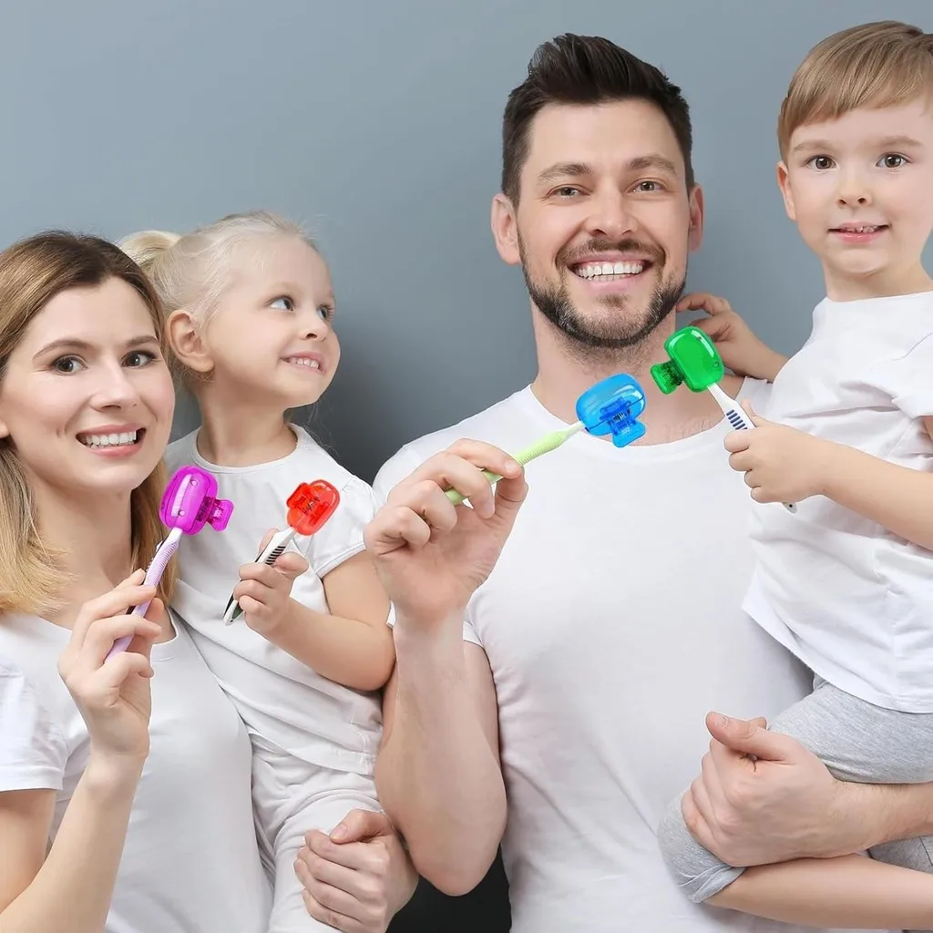 2/4 قطعة فرشاة الأسنان السفر فرشاة الأسنان حامي غطاء فرشاة جراب حالة المحمولة مشبك من البلاستيك للمنزل السفر والتخييم والمدرسة والأعمال #6