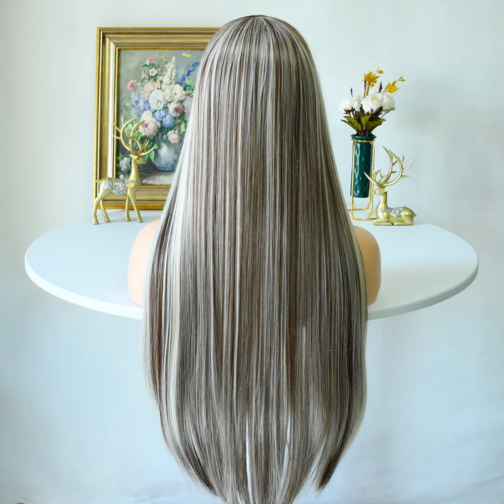 13x4Hd تسليط الضوء على الباروكات الملونة الدانتيل شعر مستعار أمامي للنساء رمادي شقراء شعر مستعار مستقيم الدانتيل الباروكات الأمامية شعر مستعار اصطناعي pelucas de mujer