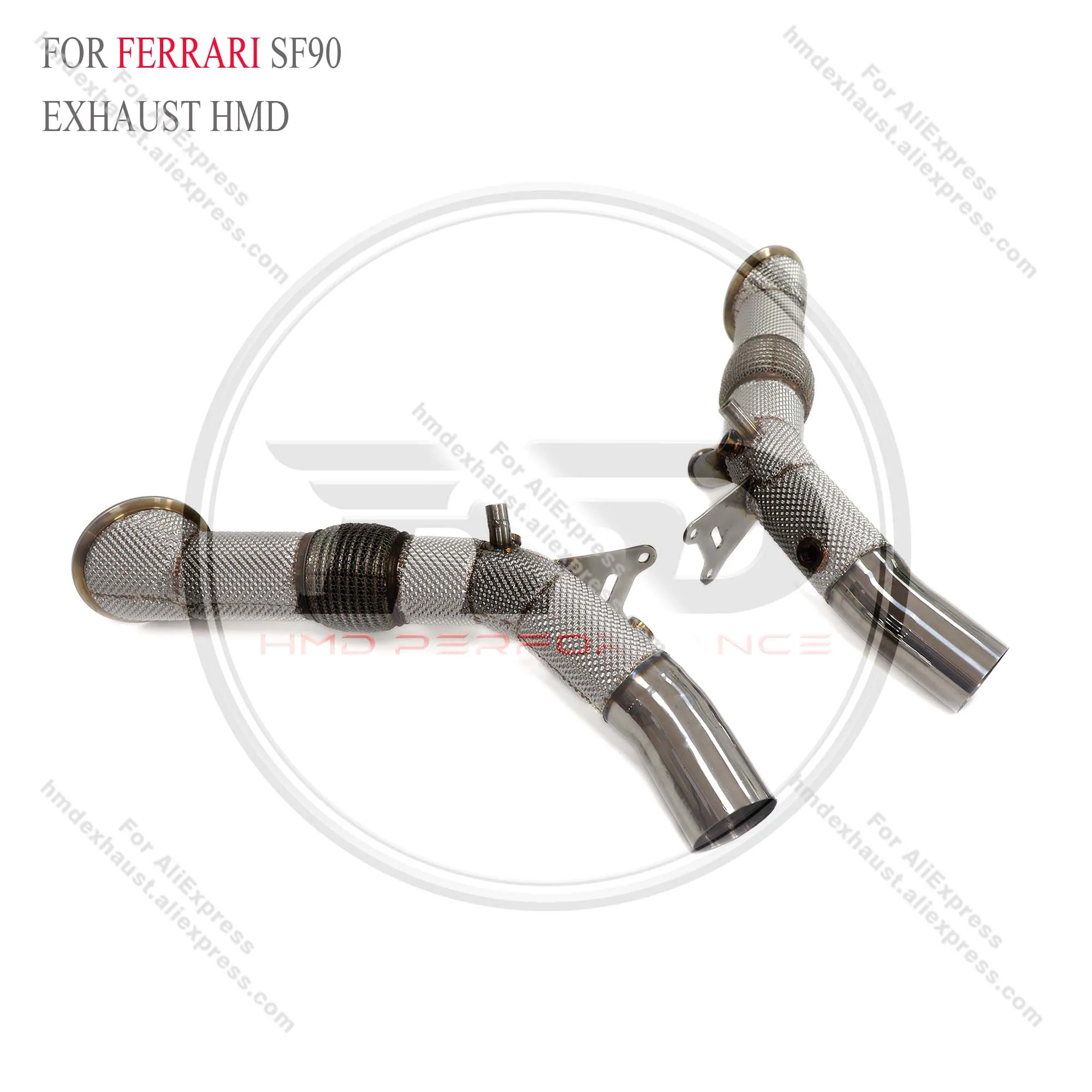 HMD Exhaust System Stainless Steel Performance Downpipe for Ferrari SF90 2019+ With Heat Shield