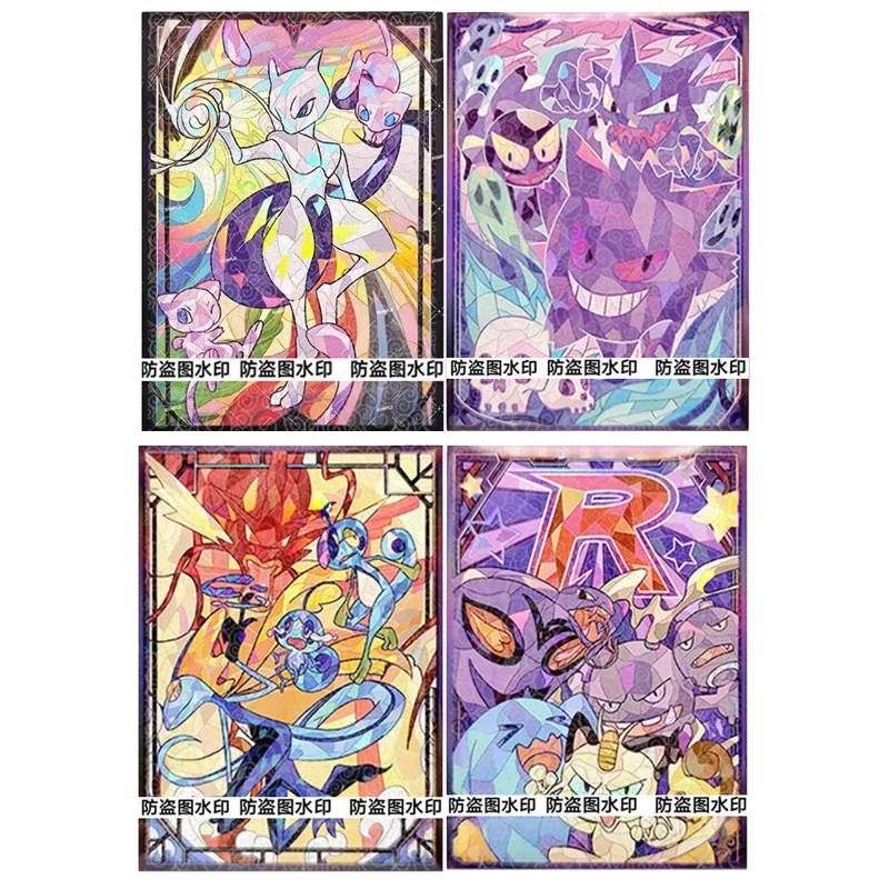 

4 модели PTCG: Защитный чехол для карт Inteleon Gengar с лазерной гравировкой, анимационный, для коллекционных карт Team Rocket