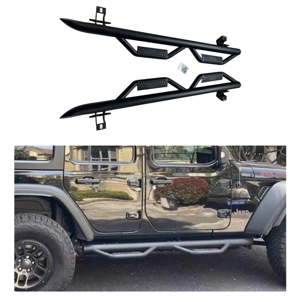 

Новый продукт, черная стальная 4-дверная педаль, 4-дверная боковая ступенька для Jeep Wrangler JL 2018 + JL1061-4