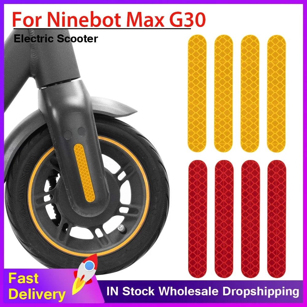 Reflective Sticker Front Rear Wheel Cover Eflective Sticker for Ninebot Max G2 G65 G30 G30D Electric Scooter Warning Stickers