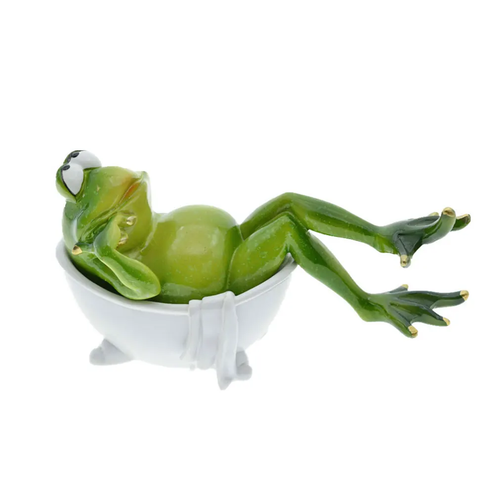 Bathtub Frogs Figurines Cute Small Ornament Delicate Miniature Decoration Home Decor Christmas Birthday