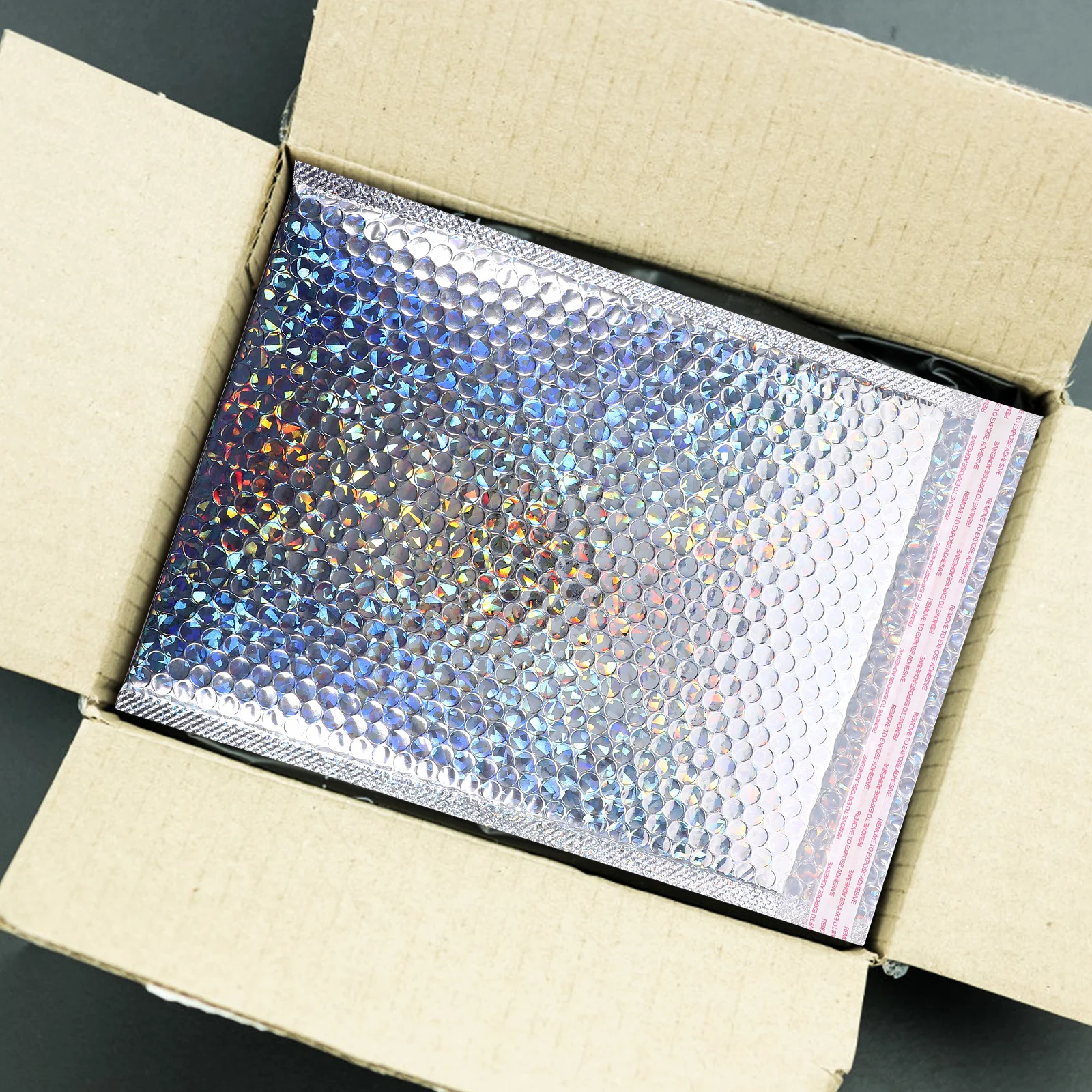 5 peças absorção de choque prata 25x30 4cm autoadesivo embalagem de roupas mailers envio envelopes acolchoados