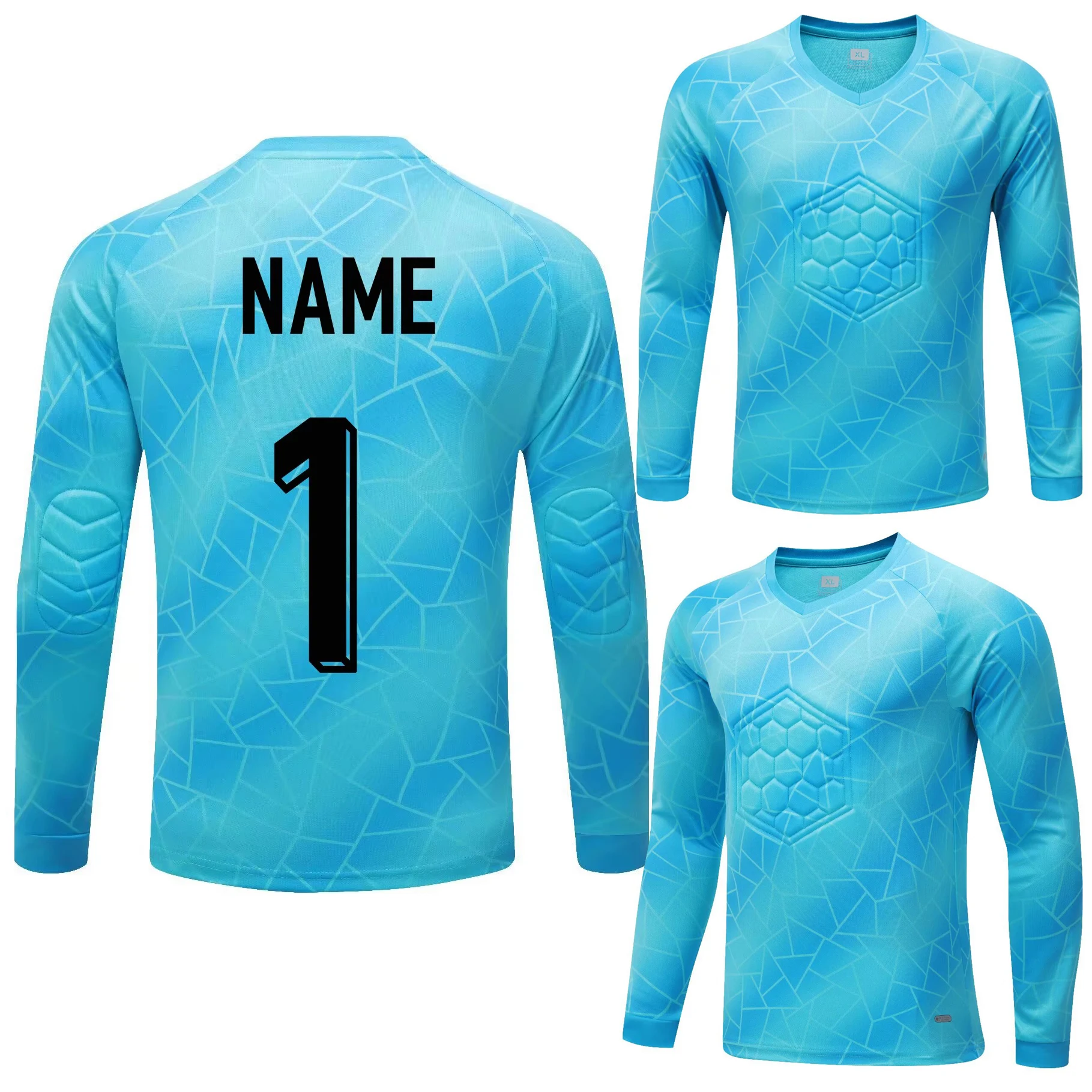 Custom Soccer Goalkeeper Uniform Protective Sponge Long Sleeve Football Training Goalkeeper Top Soccer Jersey Pants Football Kit