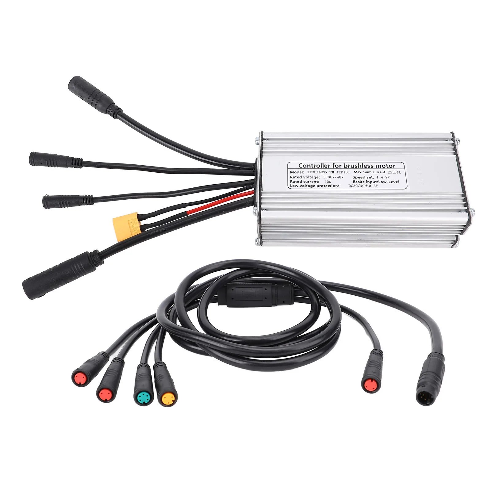 Elektrische fiets sinusgolfregelaar KT 15A 17A 22A 25A 30A regenbestendige motorsnelheidsregelaar met 5-in-1 kabel voor 36V 48V 1000W