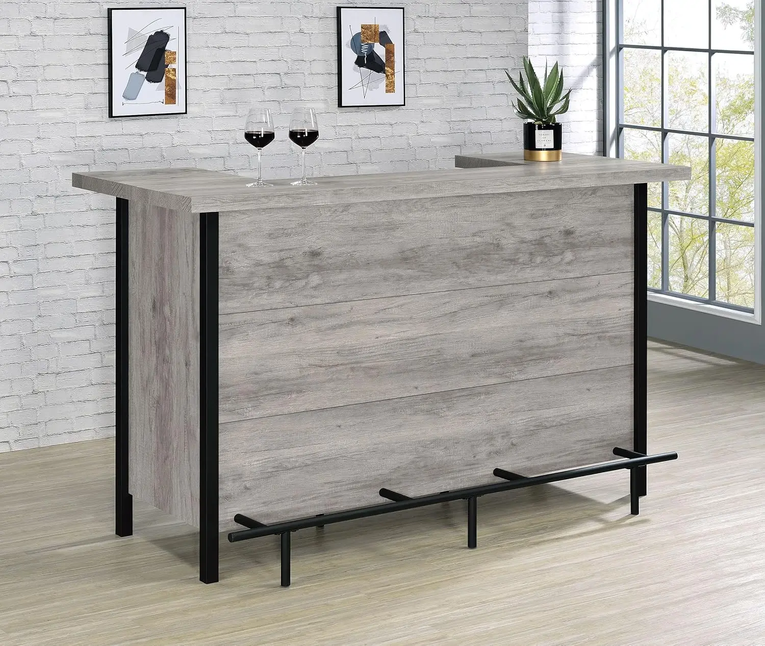 Coaster Furniture Bar Unit Grey Driftwood Black 182105