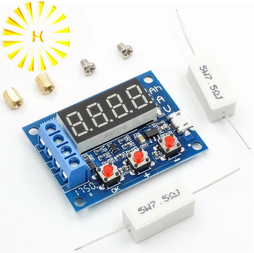 ZB2L3 Li-ion Lithium Lead-acid Battery Capacity Meter Discharge Tester Analyzer Connector