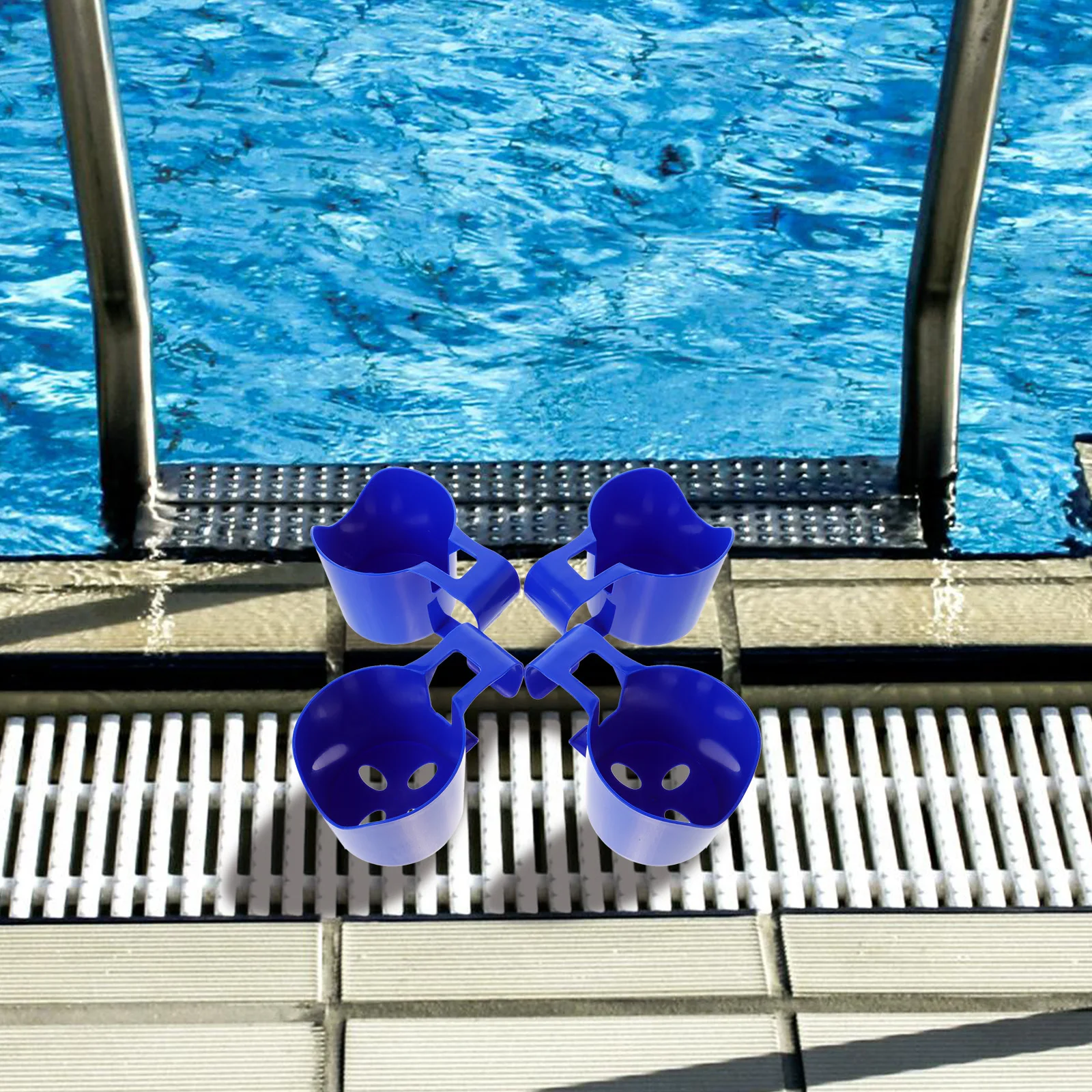 

4Pcs Plastic Pool Cup Holders Durable Poolside Drink Holders Outdoor Swimming Pool Beverage Rack Cup Holder Drink Holder