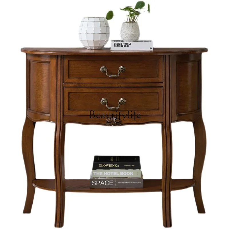 

LAmerican solid wood porch table entry decoration porch cabinet