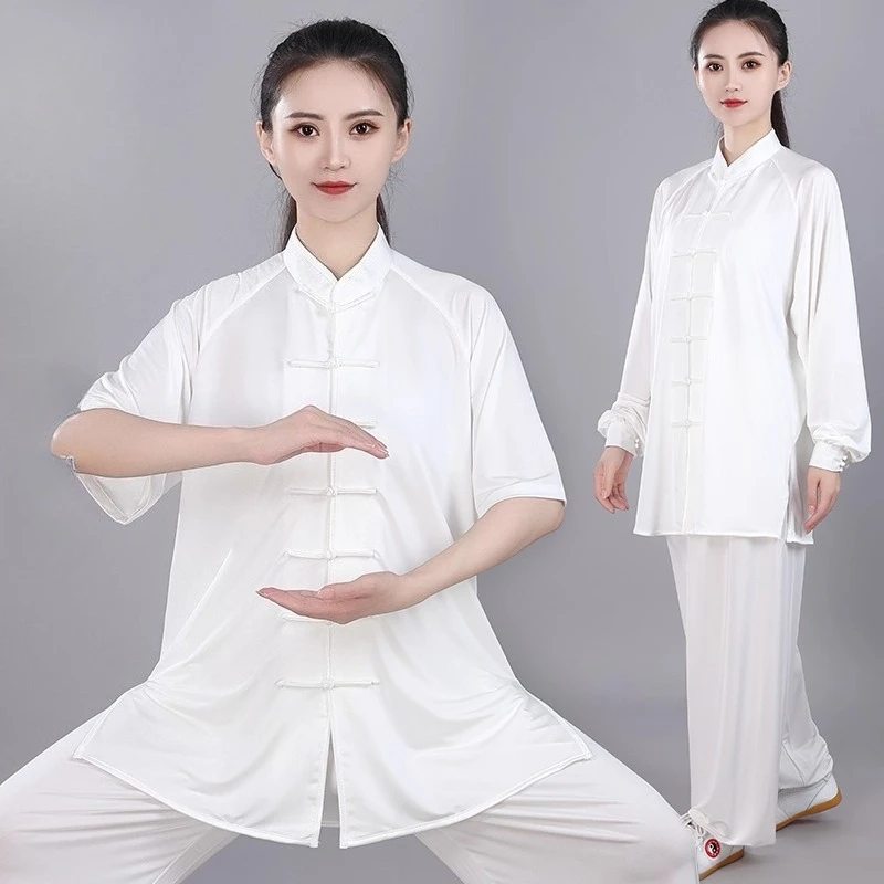 Chinese Traditional Tai Chi Uniform Spring Summer Wushu Kung Fu Clothing Adults Martial Arts Wing Chun Morning Exercise Suit