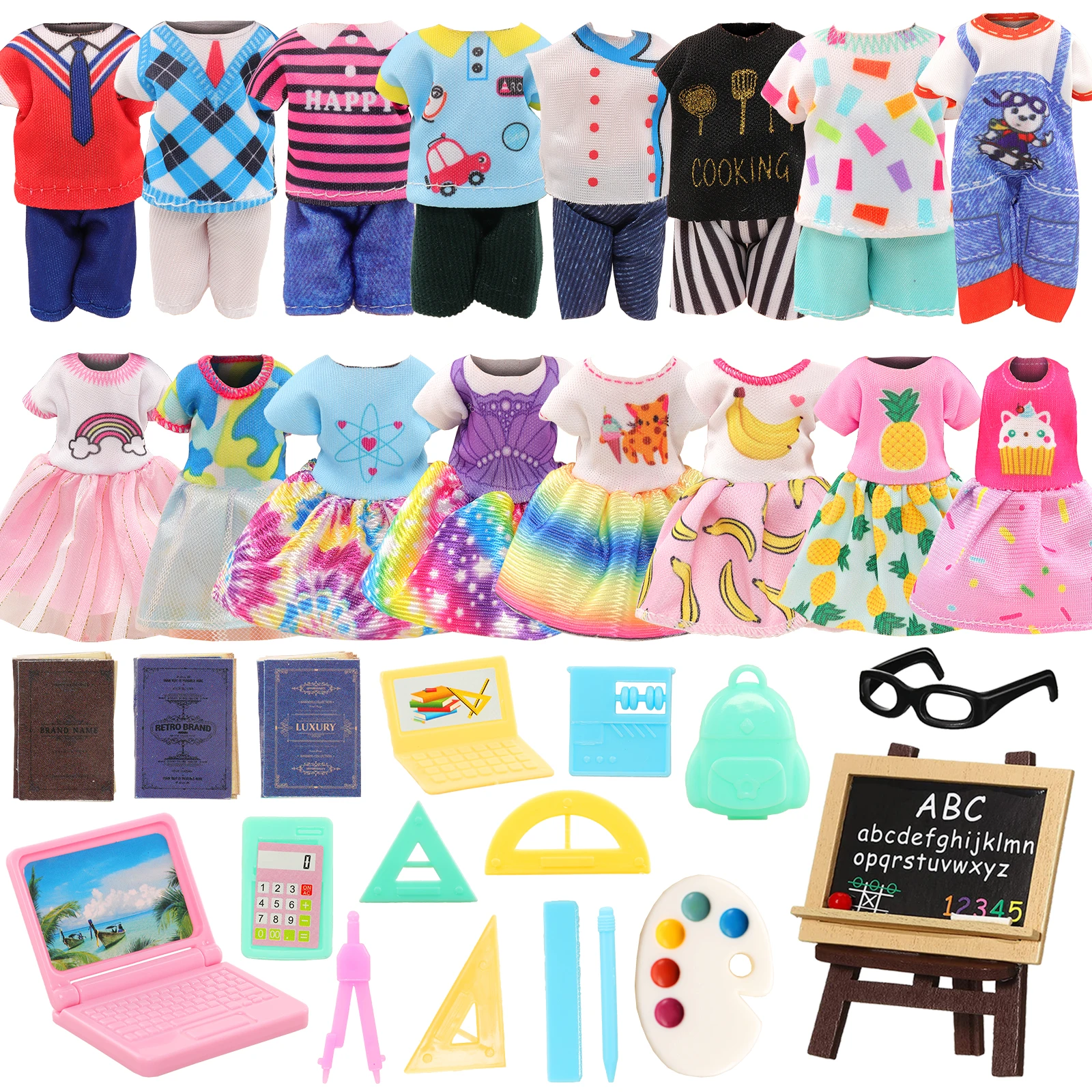 

Barwa 24 PCS New Fashion For Girl Doll Clothes Party Grown Outfits Kids Girls Toys for Children Birthday Gift