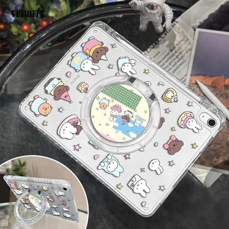 Kawaii Miffy IPad Protective Tablet Case with Stand 10/11th Generation Acrylic Pro Model 2024 10.2-inch Miffy Rabbit Air 7 6 5 view 5