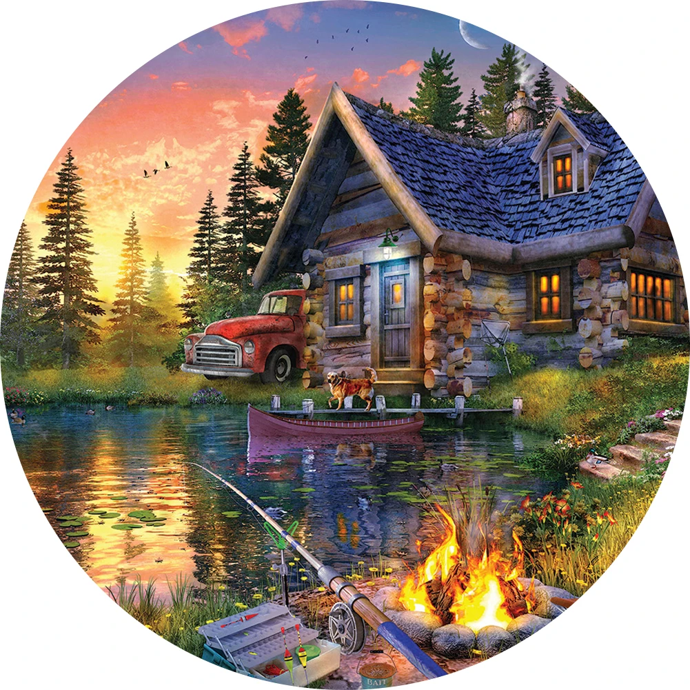 Wooden Sun Kissed Cabin Jigsaw Puzzle Party Games Toys For Adults Wood Puzzles Board Game Wood Farm Puzzle For Children