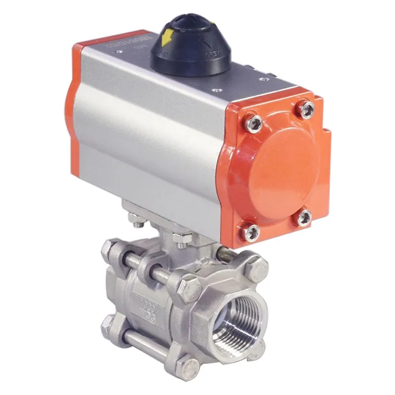 304 Stainless Steel Three-piece Pneumatic Ball Valve Thread Quick Switch Straight Through High Temperature Steam Pipeline