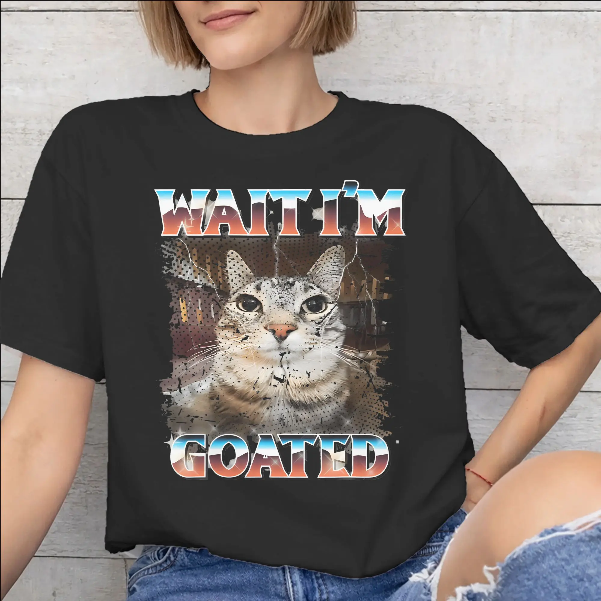 Wait I'M Goated Funny Meme Graphic Printed T Shirt for Men Women  Cotton  Tee Shirt Clothing