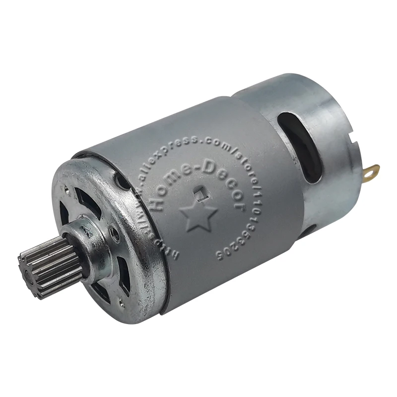 1pcs 16000rpm DC12V RS550 Carbon Brush Motor Built in Cooling Fan with Gear for DIY RC Toy Boat Model Children Electric Car Boat