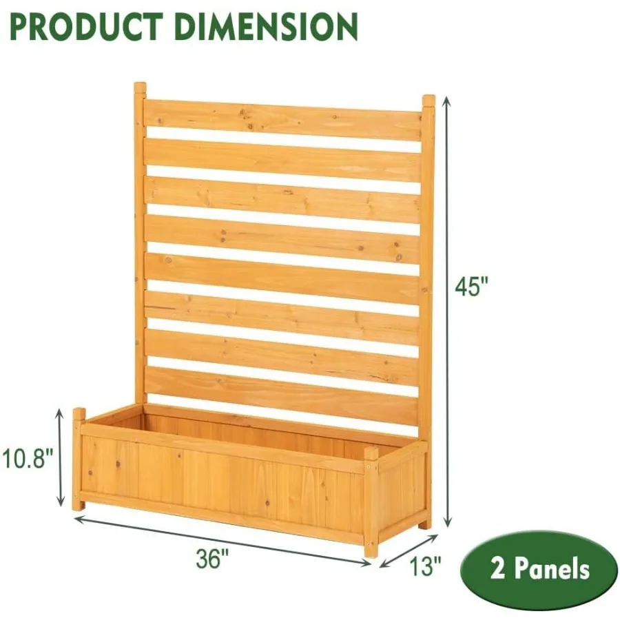 Air Conditioner Fence Outdoor Wood Privacy Screen Fence with Planter Box for Trash Can Pool Equipment Garbage Can Enclosure 36