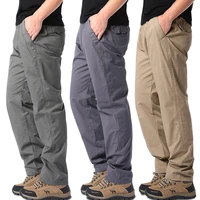 Pantalones informales de verano para hombre, monos de estilo fino de algodón, cintura elástica, pantalones de trabajo sueltos para deportes al aire libre, pantalones de Color sólido de tendencia